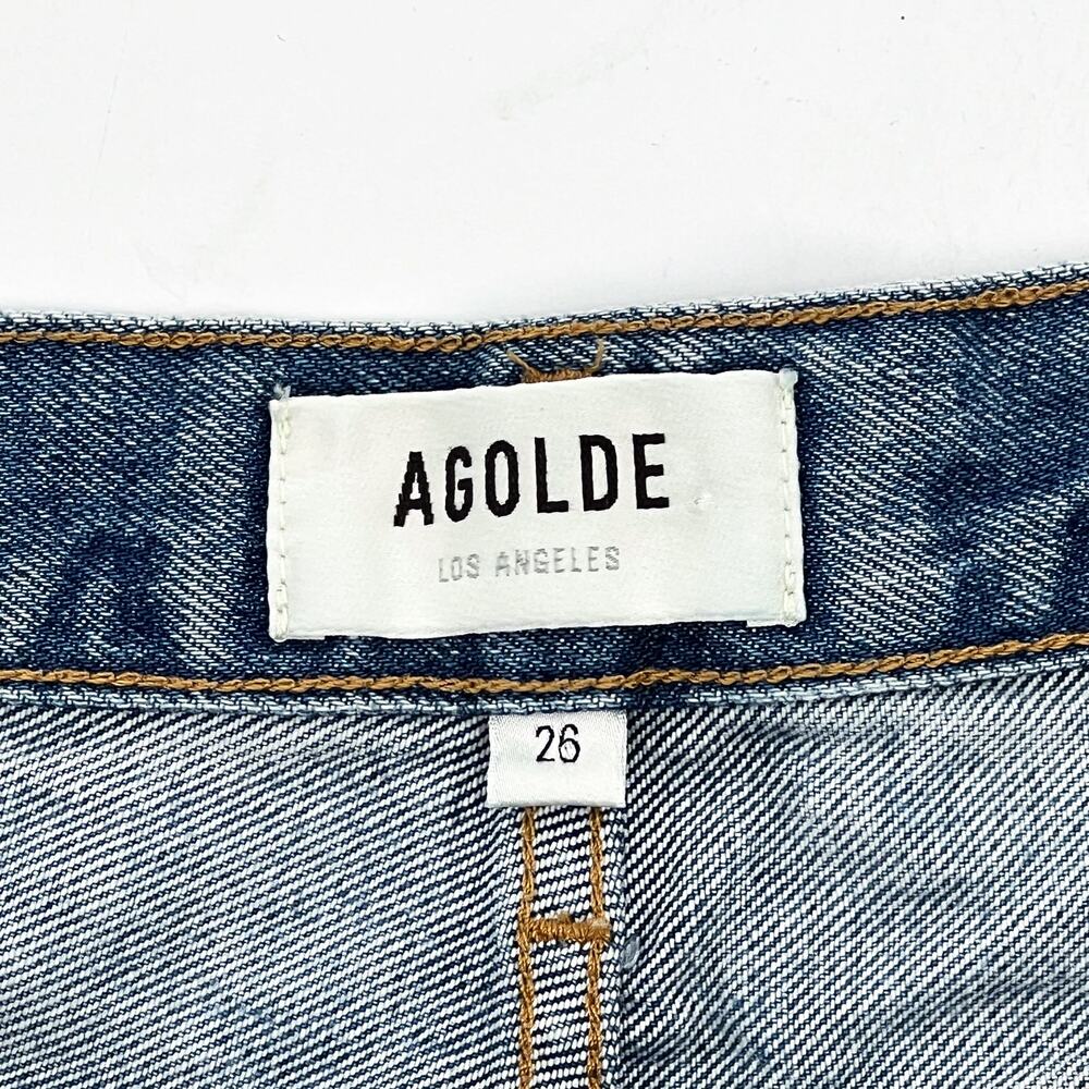 AGOLDE Parker Vintage High Rise Denim Shorts Grudge Wash Size 26 - Picture 3 of 5